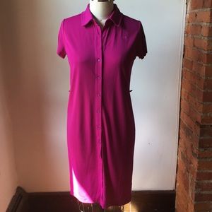 Hot pink Anne Klein button down dress, size 6, never worn